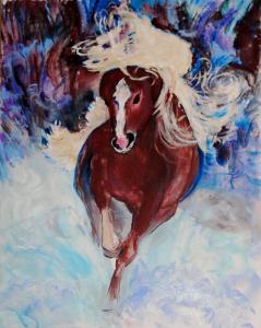 Wild Heart Running By Artist Helena Bebirian